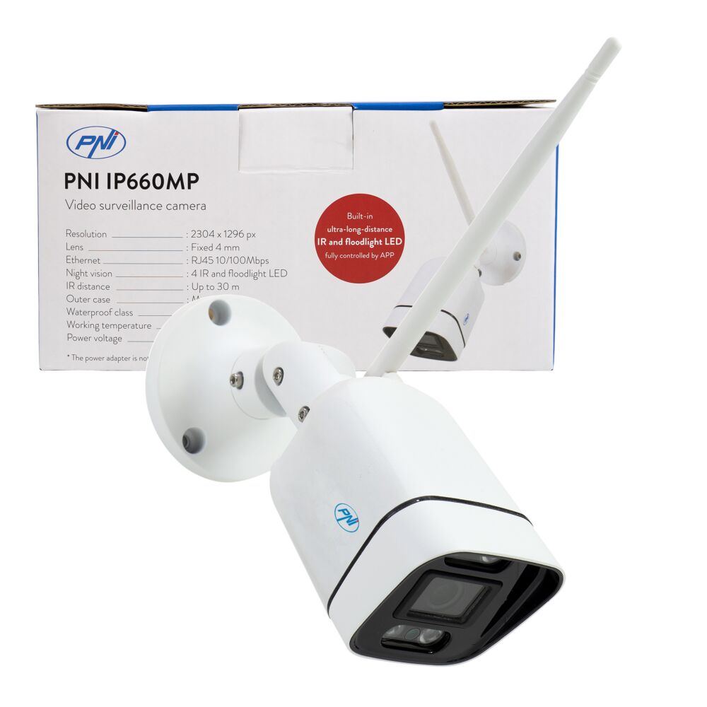 PNI IP660MP 3MP video surveillance camera, wireless, with IP, outdoor and  indoor, only for PNI House WiFi660 kit