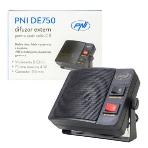 External speaker PNI DE750 for CB radio stations, 8 Ohms, 4 W, 3 inch speaker, 3.5 mm jack